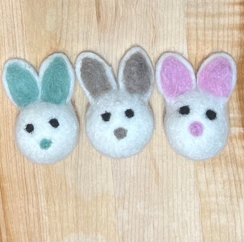 Felted Bunny Heads