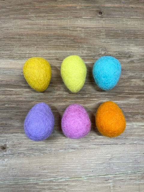 Easter Eggs Medium Colourful Felt Handmade Boho Pastel Brights