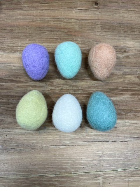 Easter Eggs Medium Colourful Felt Handmade Boho Pastel Brights