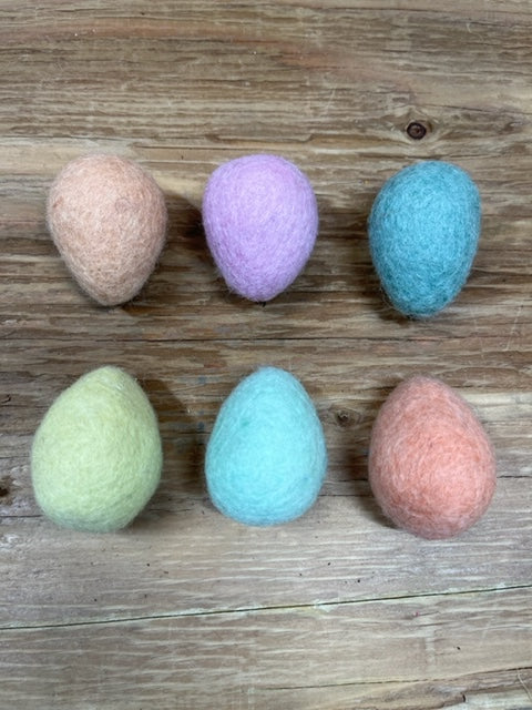 Easter Eggs Medium Colourful Felt Handmade Boho Pastel Brights