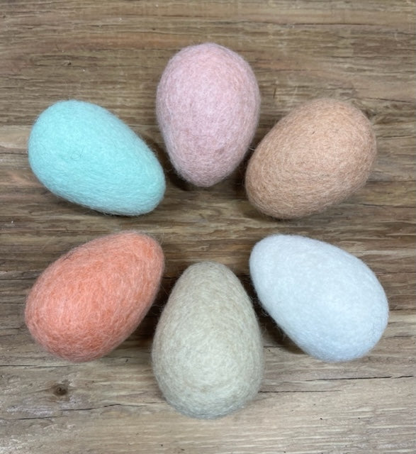 Easter Eggs Large Colourful Felt Handmade Boho Pastel Brights