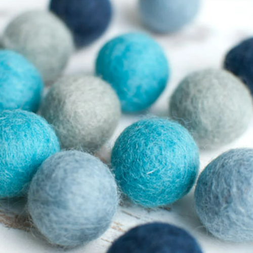 Blue Felt Balls