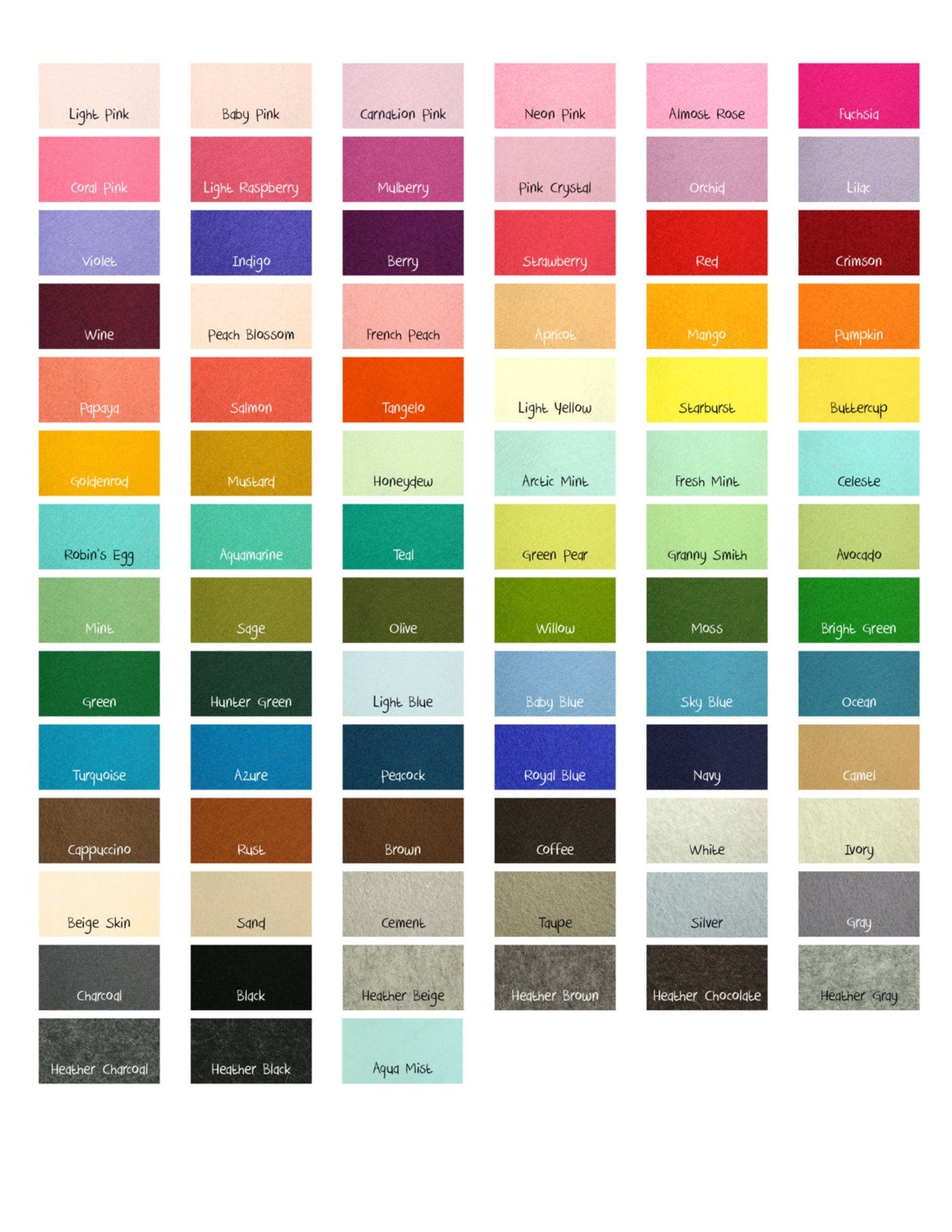 Pure Merino Wool  PICK ANY 5 Sheets Felt 8x12