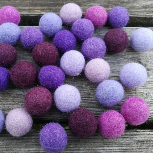 Purple Felt Balls